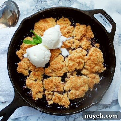 Skillet Blueberry Cobbler