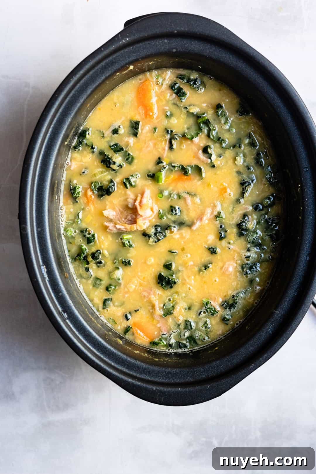 Slow Cooker Ham and Lentil Soup Recipe 6 Finished soup in the slow cooker