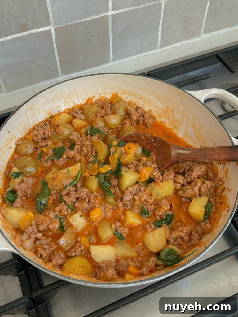 Creamy Italian Sausage and Potato Skillet