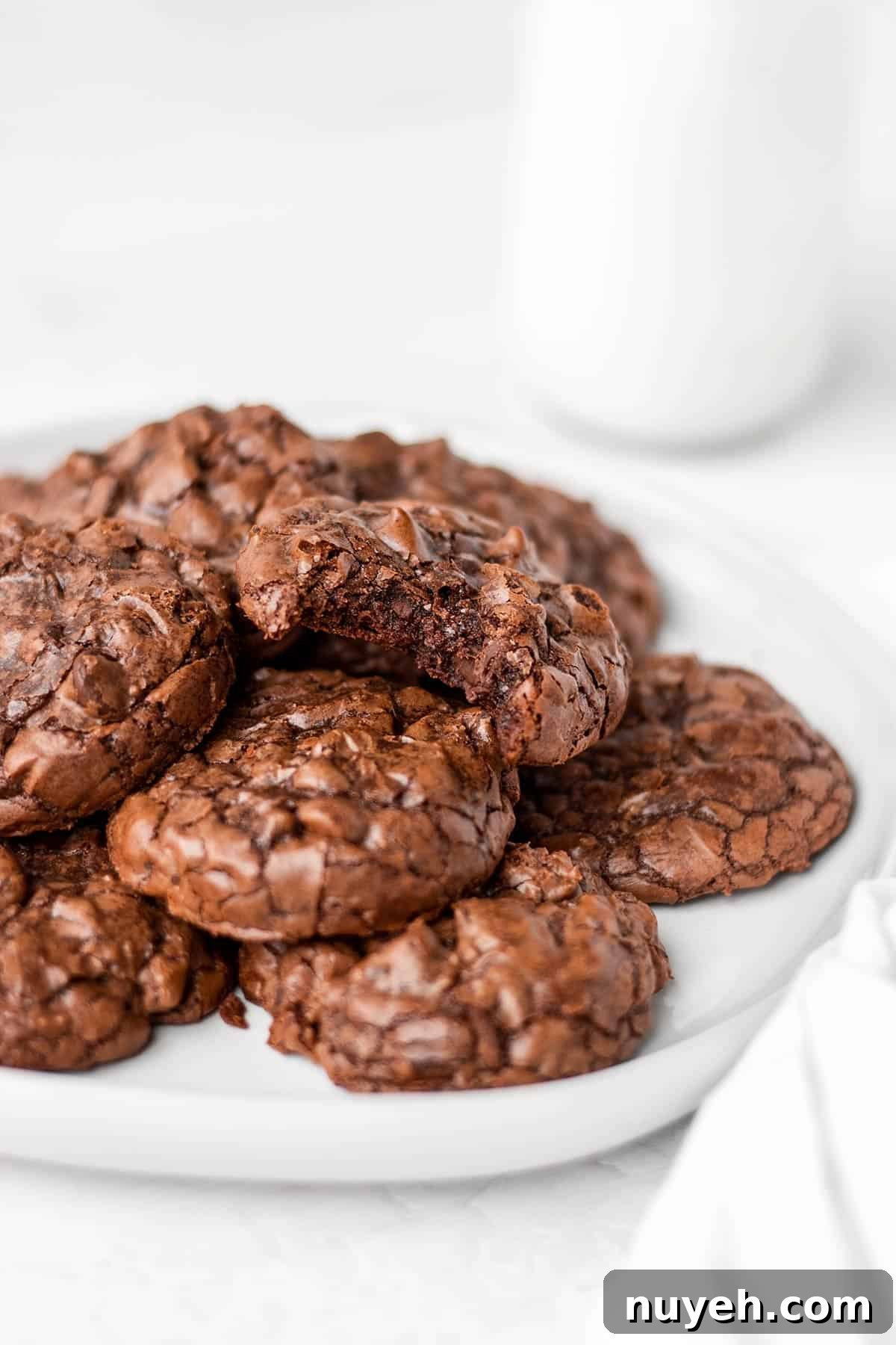 plate of decadent chocolate crinkle cookies