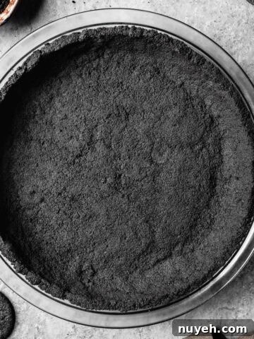 A baked cookie crumb crust.