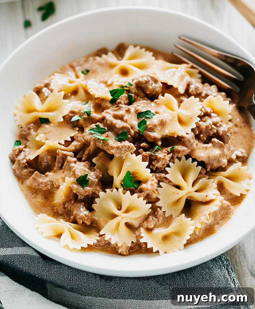 Creamy Beef And Bowtie Pasta Recipe