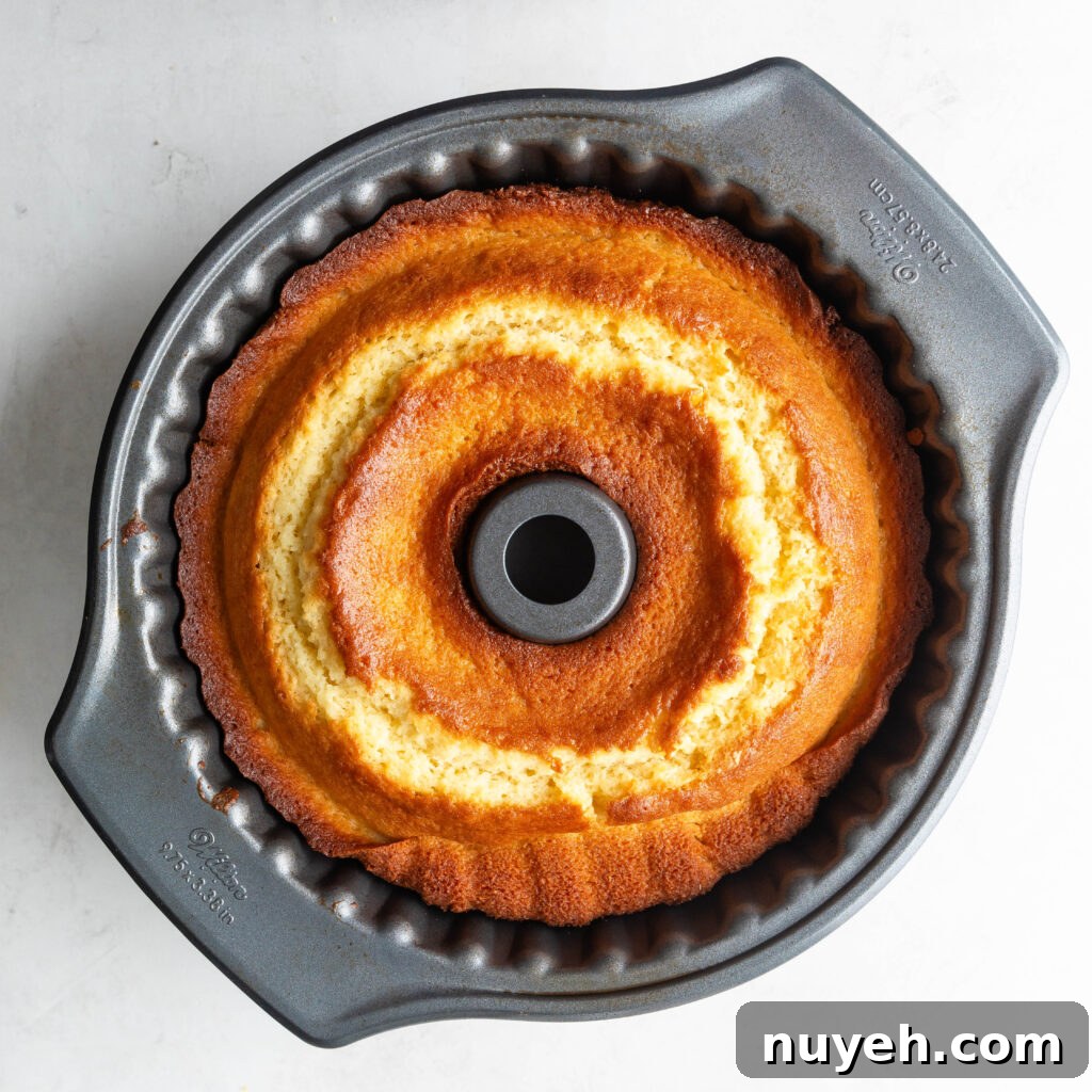 7-up pound cake fresh from the oven