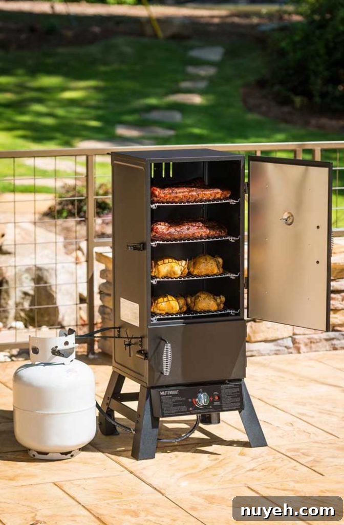 masterbuilt propane fuelled electric smoker