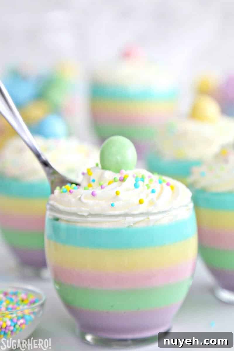 Pastel Rainbow Gelatin Cups