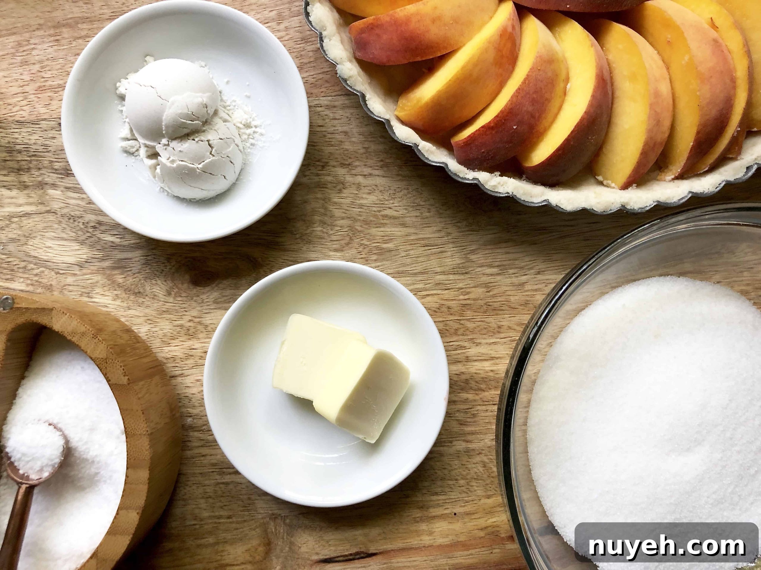 gluten-free (or not) peach tart