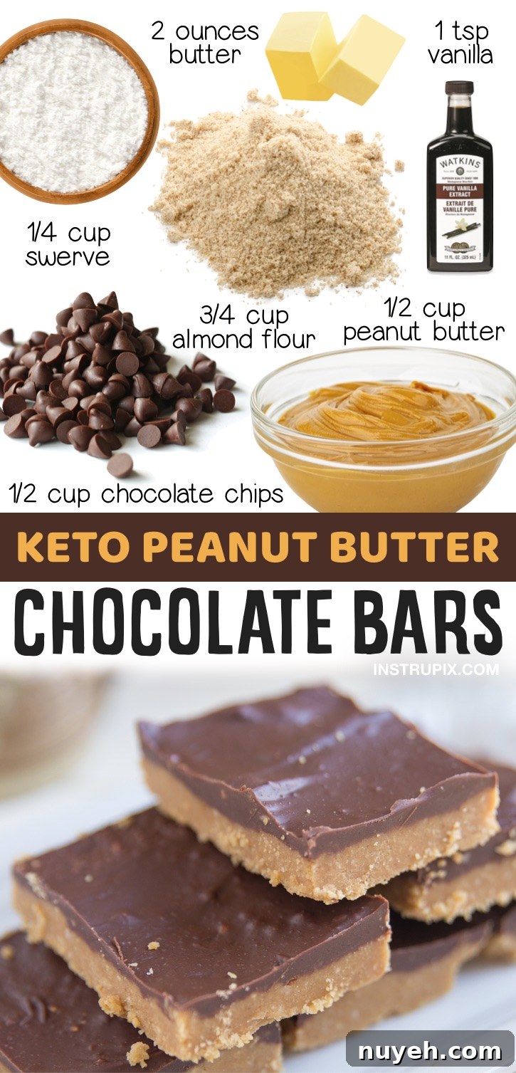 Keto Peanut Butter Chocolate Bars | 20 Simple Keto Dessert Recipes Made With Few Ingredients - Everything from chocolate mug cake to cream cheese fat bombs! If you're looking for low carb homemade treats, add these recipes to your keto dessert board. They are great for last minute treats at home or even dessert recipes to feed a crowd. Only simple keto recipes with common ingredients listed here.