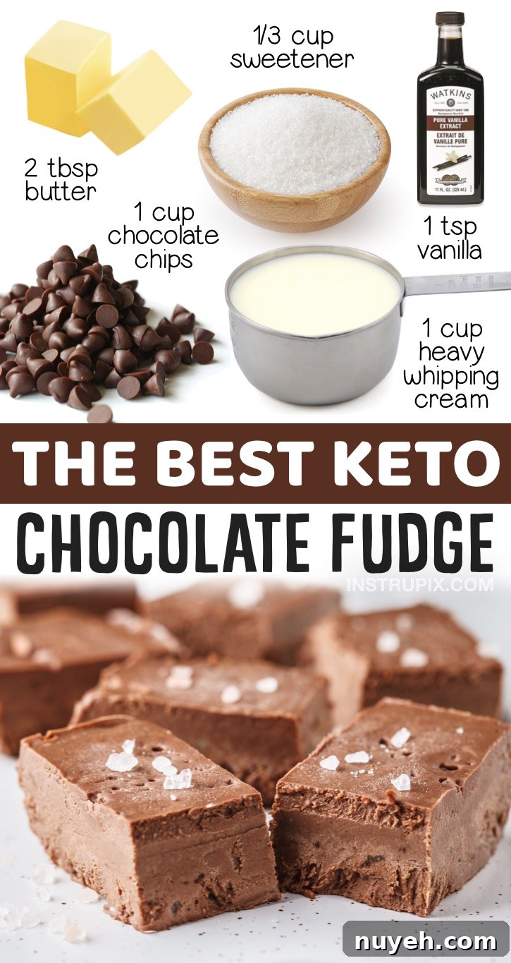 Keto Chocolate Fudge Recipes (Nut Free & No Egg) | A simple low carb dessert idea for a crowd! Perfect keto treat to bring to parties, holidays and potlucks. This low carb dessert is made with just a few pantry staples and requires no baking. So yummy!